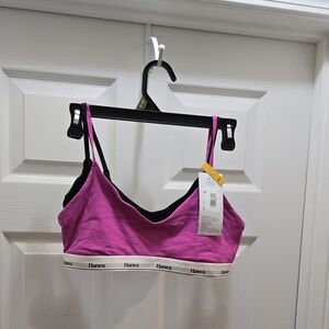 Hanes Originals Women's Cropped Bralette, Breathable Stretch Cotton, 2-Pack NWT